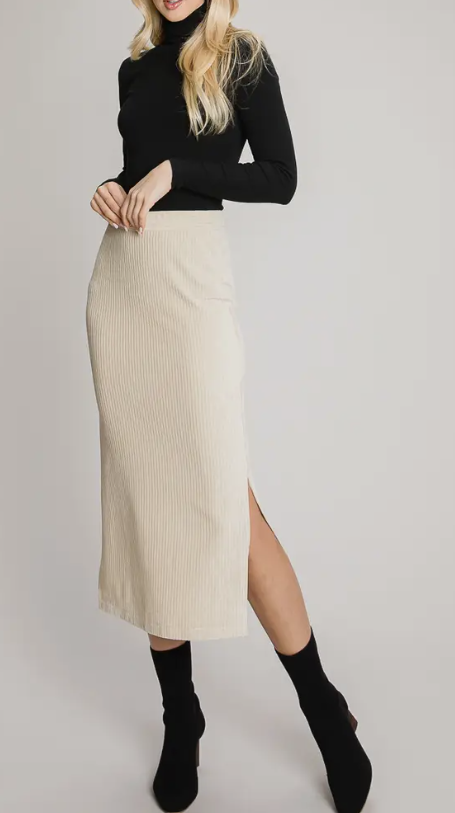 Cream Velvet Skirt