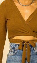 Load image into Gallery viewer, Camel Wrap Crop Top
