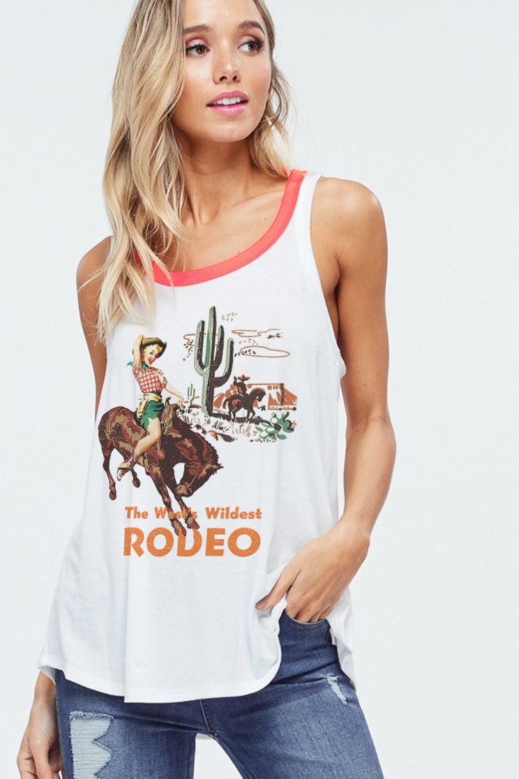 Rodeo Neon Graphic Tank Top