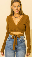 Load image into Gallery viewer, Camel Wrap Crop Top
