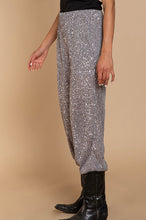 Load image into Gallery viewer, Silver Sequin Joggers
